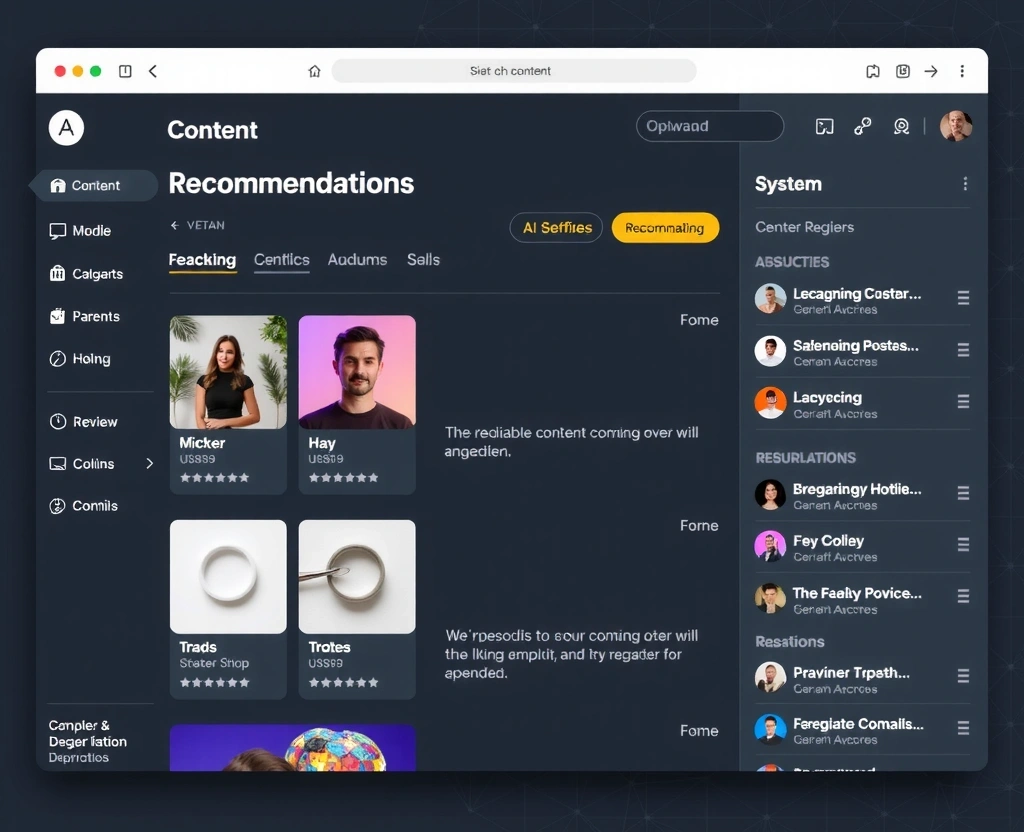 Personalized content recommendation interface