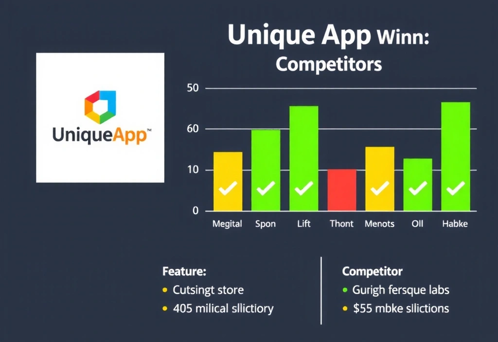 Comparison chart showing UniqueApp advantages over competitors